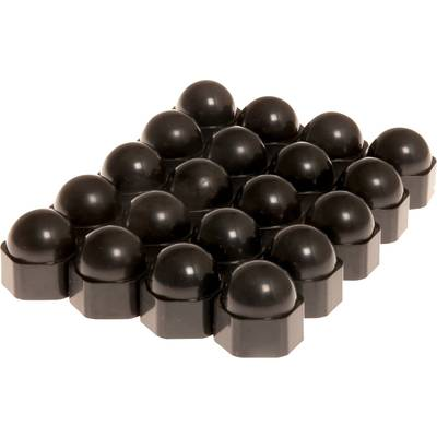 Kerékanya sapka készlet 17 mm 20 db, műanyag, fekete, HP Autozubehör (82728)