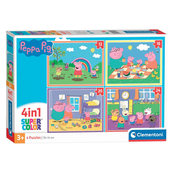 Puzzle 4v1 Super Barva Prasátko Peppa Clementoni