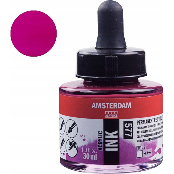 Artequipment Amsterdam Acrylic Ink Bottle Permanent Red Violet Light 577