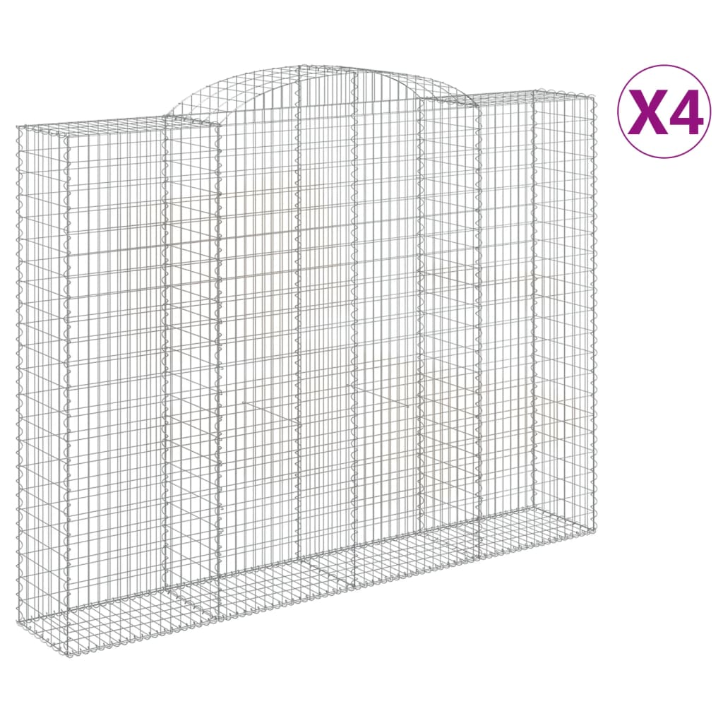 4 db íves horganyzott vas gabion kosár 300x50x220/240 cm (3146811)