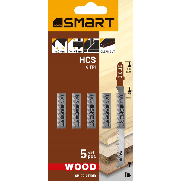 Smart brzeszczot do wyrzynarki 6 tpi, clean wood /5 szt./ smart