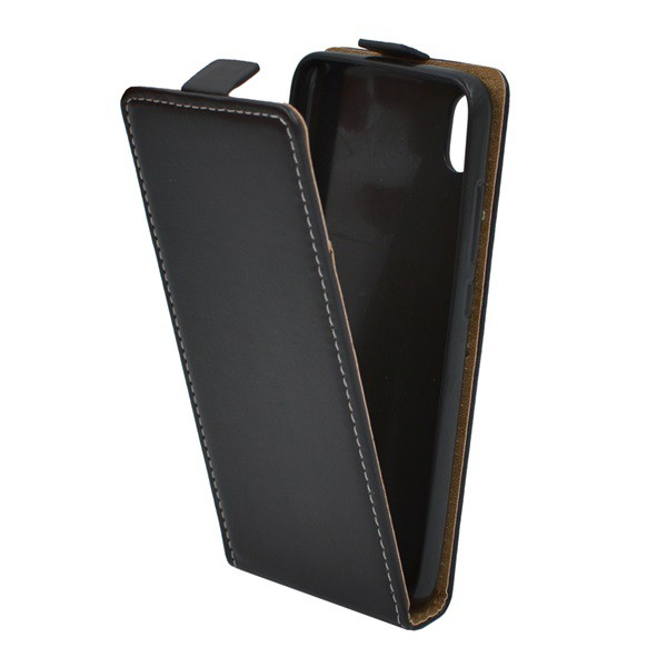 Tok álló, bőr hatású (FLIP, lefelé nyíló, szilikon tartó) FEKETE [Xiaomi Redmi 7A] (5996457903825)