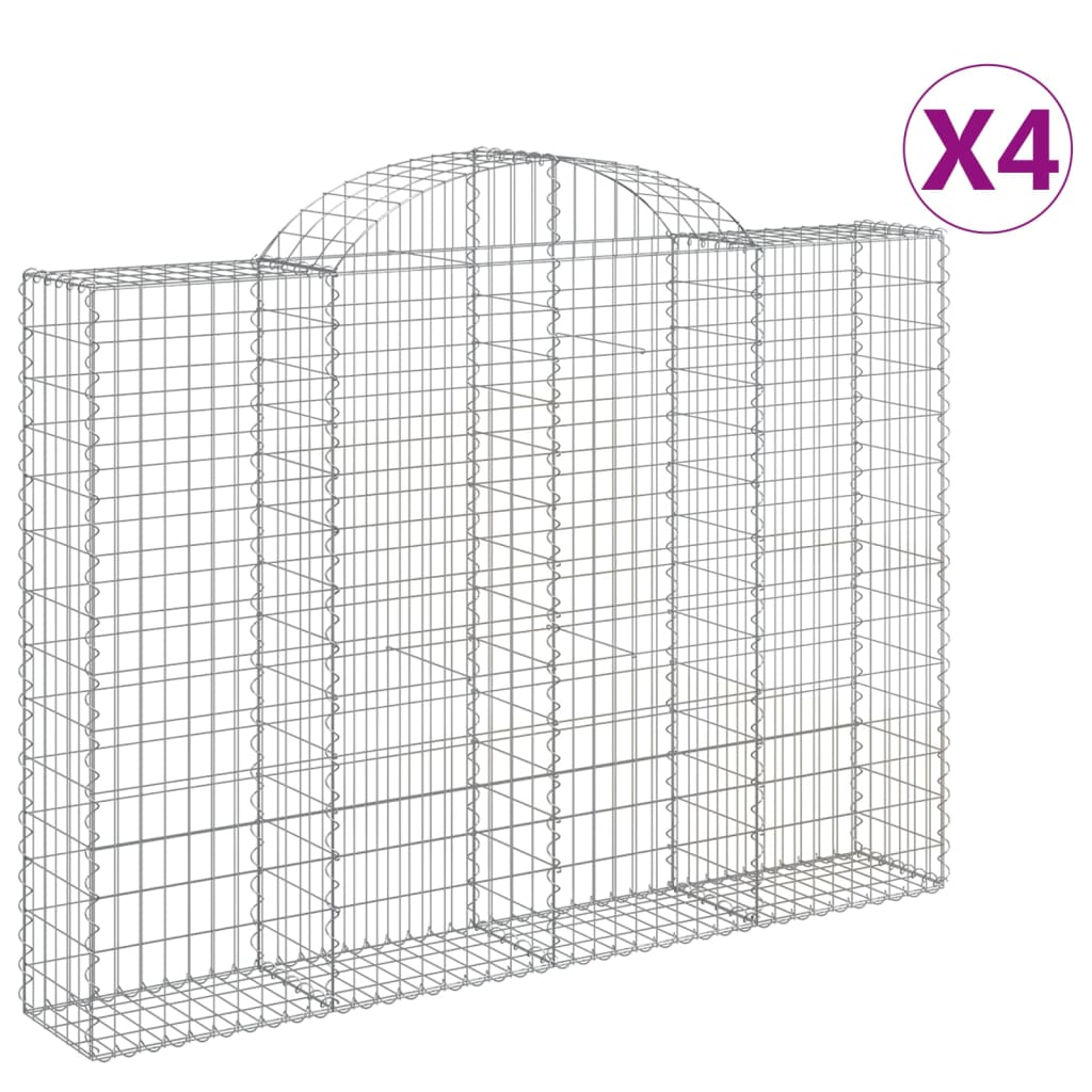 4 db íves horganyzott vas gabion kosár 200x30x140/160 cm (3146154)