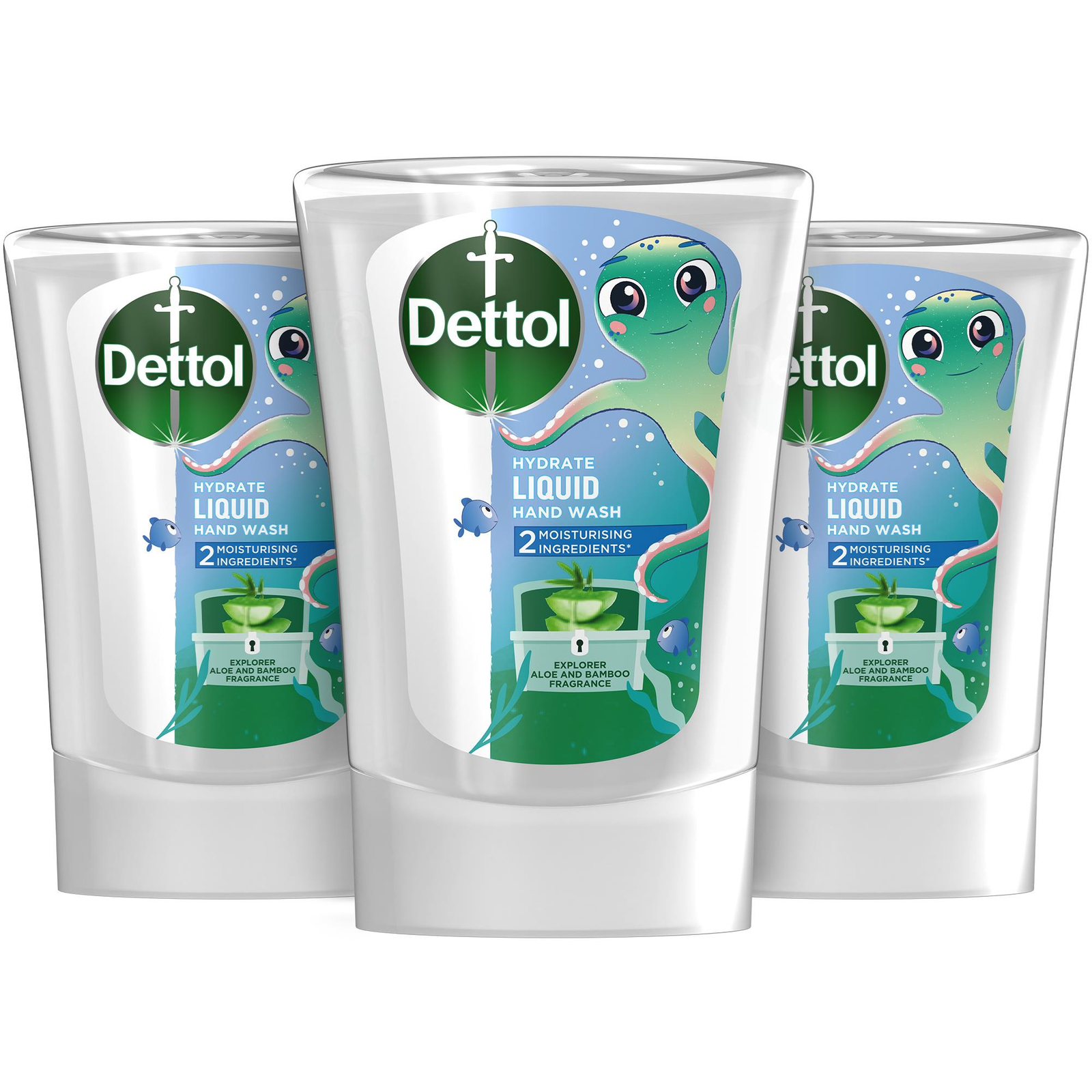 DETTOL Kids Érintés nélküli kézmosó készülék utántöltő - Explorer, 3× 250 ml (MYD134s3)