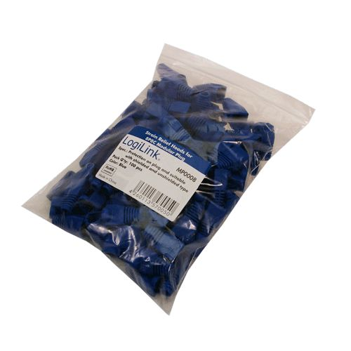 LogiLink törésgátló 8P8C moduláris csatlakozókhoz 100db kék (MP0008) (MP0008)