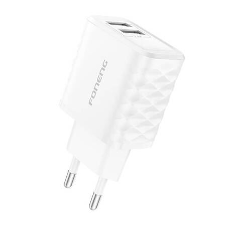 Foneng EU53 2xUSB-A 2.4A hálózati töltő fehér (EU53 single)