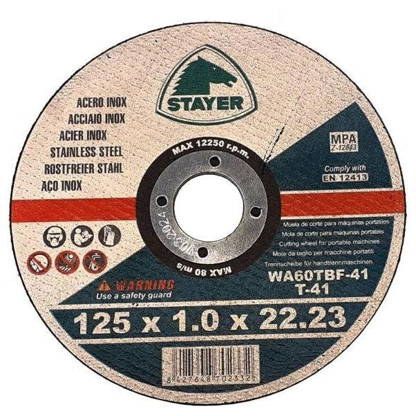 Fémvágó tárcsa STANDARD T41 STAYER, O 125x1x22,23 mm (3775891)