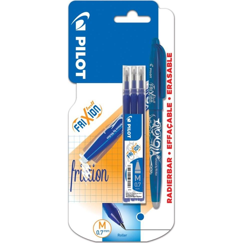 Pilot Frixion Ball 0.7 Radírozható Toll Kék + Betétszett (PIBLFR7LX1S3)
