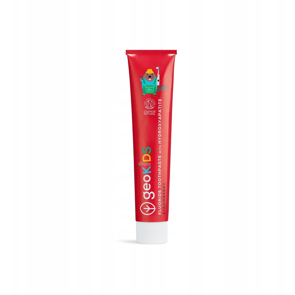 Georganics Georganics, GeoKids, Naturalna pasta do zębów dla dzieci, z Hydroksyapatytem i Fluorem, Smak truskawkowy, 3+, 75 ml