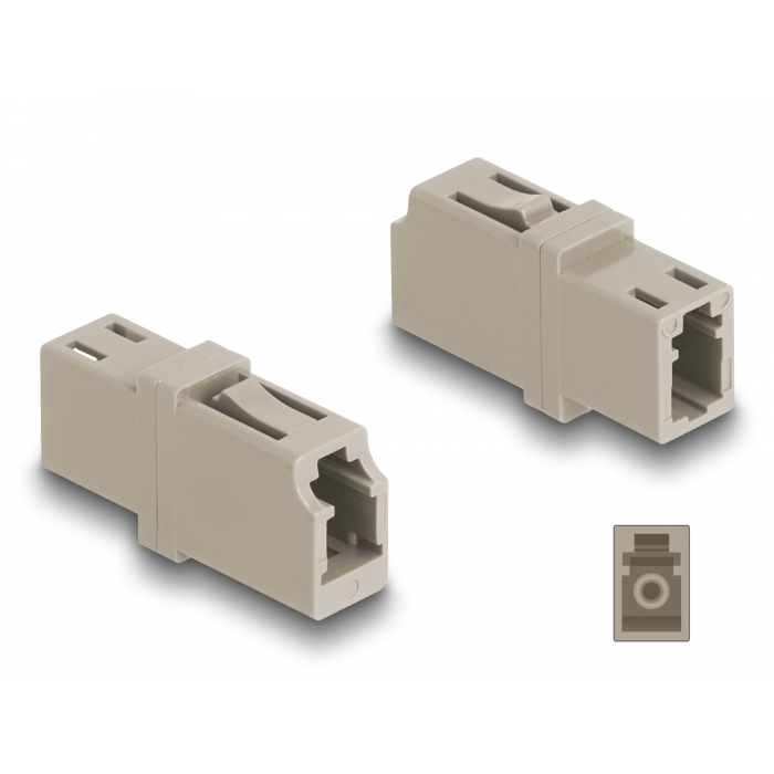 Delock Optikai szál párosító LC Simplex anya - LC Simplex anya OM1/OM2 bézs (87986) (87986)