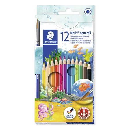 STAEDTLER Akvarell ceruza készlet ecsettel 12 különböző szín (TS14410NC12) (TS14410NC12)