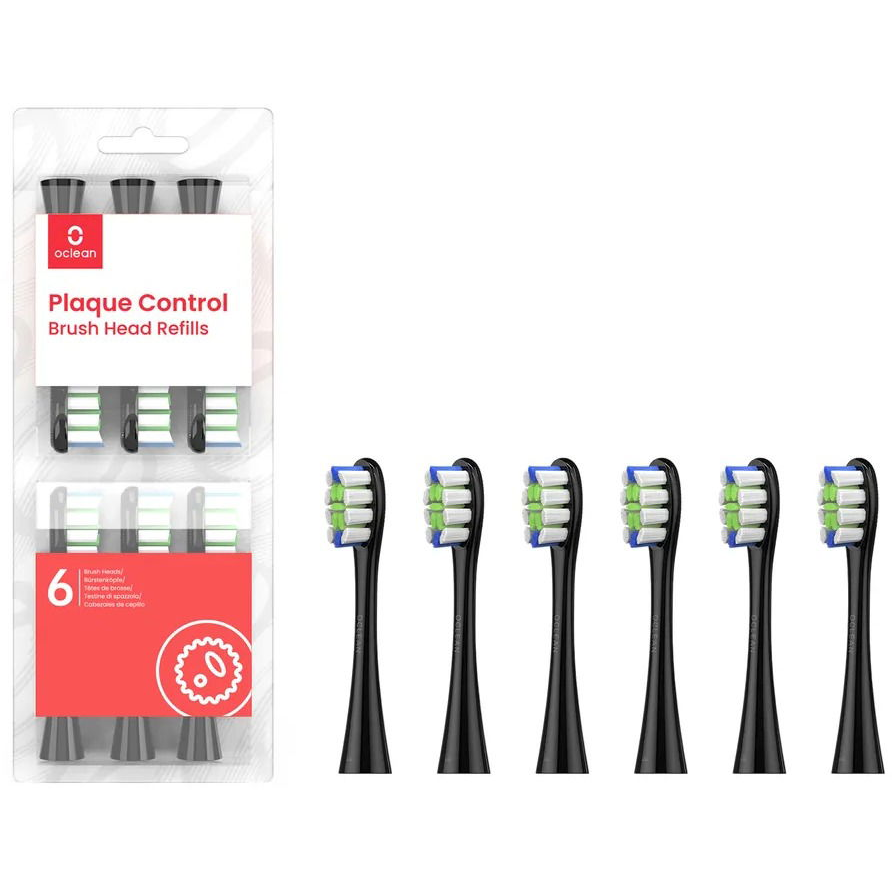 Oclean Plaque Control, fekete 6 db + Professional Clean, fehér 6 db (OCLNHbun1)