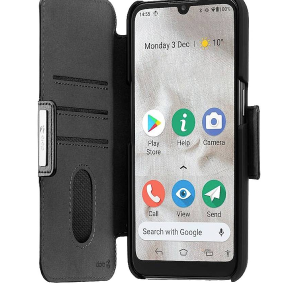 Funda Doro 8220, 8100, 8200 Tarjetero 2 Wallet Case Original – Negro