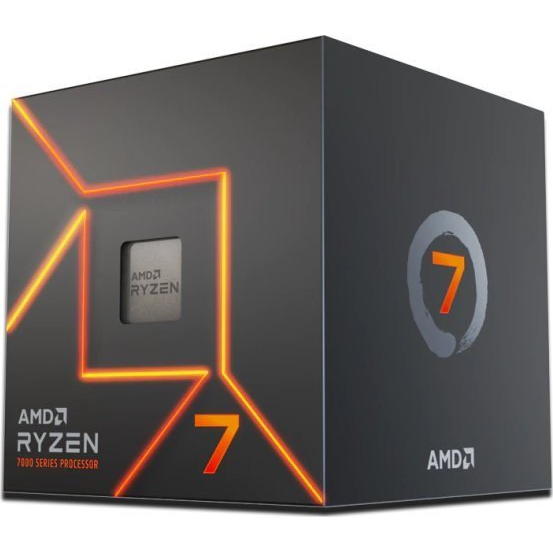 AMD CPU Desktop Ryzen 7 8C/16T 7700 (5.3GHz Max, 40MB,65W,AM5) box, with Radeon Graphics and Wraith Stealth Cooler