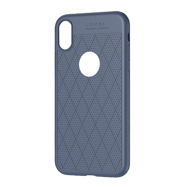 HOCO ADMIRE szilikon telefonvédő (ultravékony, 0.8 mm, lyukacsos, rombusz minta, logó kivágás) KÉK [Apple iPhone XS Max 6.5] (5996457830183)