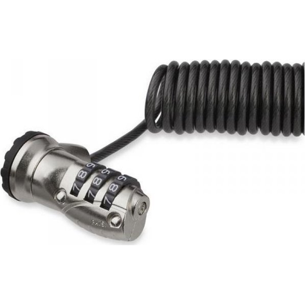 StarTech.com LTLOCK3DCOIL kabelslot Zwart, Roestvrijstaal 1,8 m