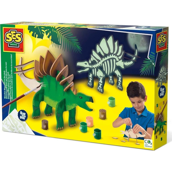SES Creative Wooden dino glow in the dark