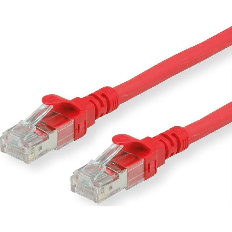 Patchcord Roline S/FTP 6a RJ45 / RJ45 15 m červený