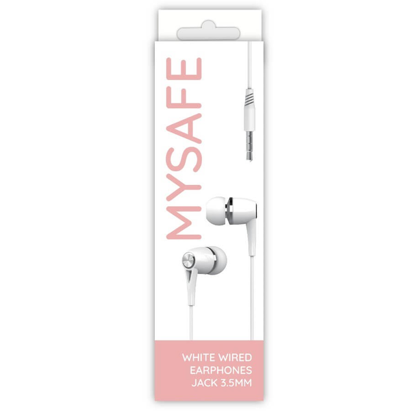 Căști cu fir Mysafe EAR35, mufă de 3,5 mm, alb