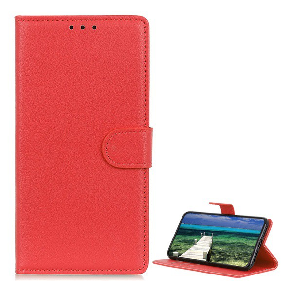 Tok álló, bőr hatású (FLIP, oldalra nyíló, asztali tartó funkció, prémium) PIROS [Apple iPhone 13 Pro] (5996591098463)