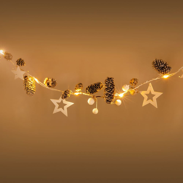 Коледен гирлянд с лампички Retlux RXL 355, 10 светодиода, Топло бяло