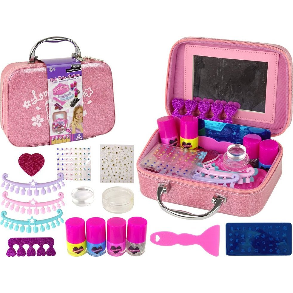 Smink és Köröm Szett - Rózsaszín Bőröndben (15598)