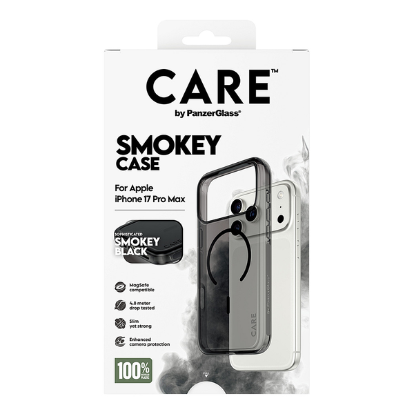 PanzerGlass CARE by ® Flagship Case Urban Explorer Smokey w. Black MagSafe iPhone 17 Pro Max mobiltelefon etui Cover