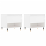 2 db magasfényű fehér szerelt fa dohányzóasztal 50 x 46 x 50 cm