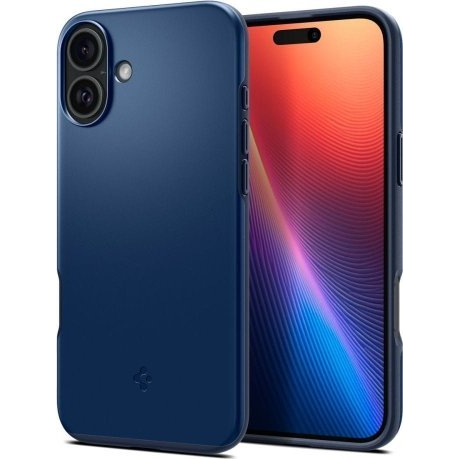 iPhone 16 Spigen Thin Fit Magsafe Műanyag Telefonvédő Matt, Magsafe, Sötétkék (8809971230827-ACS08187)