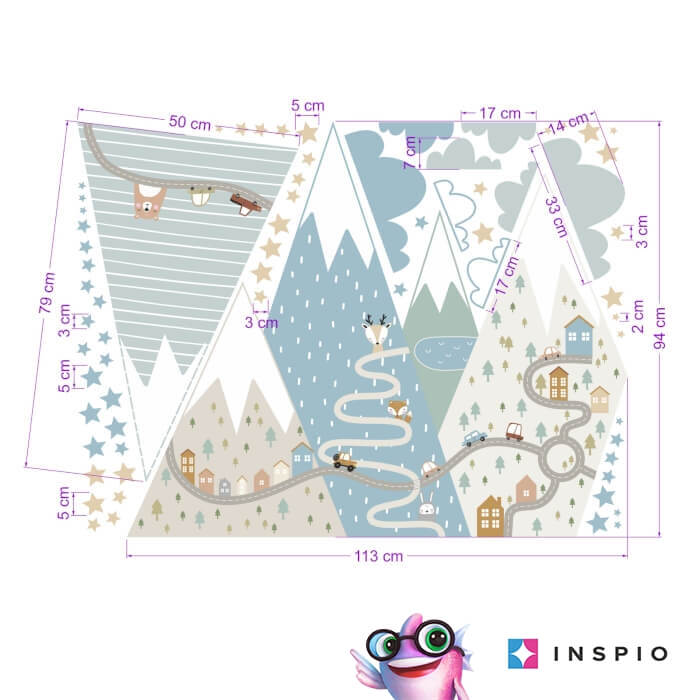 Falmatricák fiúknak - Dombok utacskával (9406f)