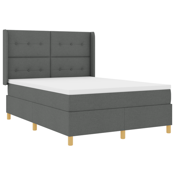 Boxspring Ágy Matrac mellett Sötétszürke 160x200 cm Kárpitos
