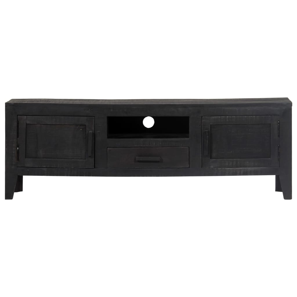 fekete tömör mangófa TV-szekrény 118 x 30 x 40 cm (247985)