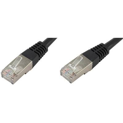 RJ45 Hálózat Csatlakozókábel CAT 6 S/FTP 1.00 m Fekete Páros árnyékolás econ connect (F6TP1SW)