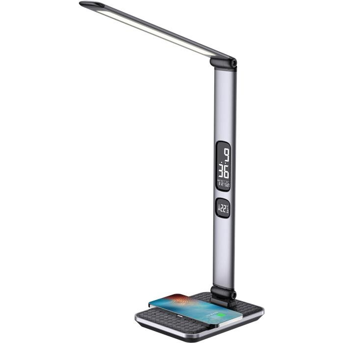 LED IMMAX Heron 2 Asztali lámpa Qi vezeték nélküli töltéssel és USB-vel (08968L)