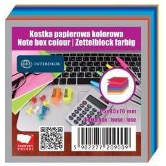 Interdruk Kostka papierowa kolorowa 85x85x70 mm nieklejona (203802)