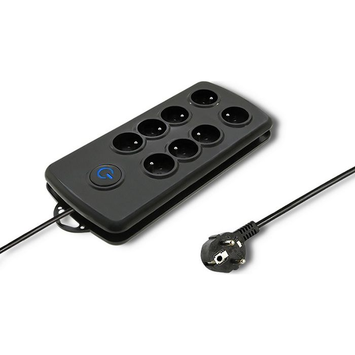 Qoltec Quick Switch túlfeszültségvédő / elosztó 8 aljzat 2.5m fekete (50161) (50161)