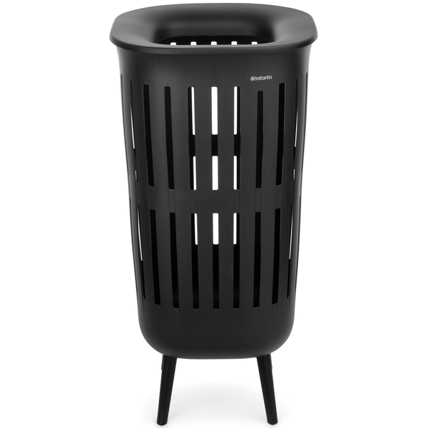Brabantia Collect-It Laundry Basket Hi magasított szennyestartó kosár lábakon, levehető Quick-Drop fedővel, 55L, szellőző test, újrahasznosított műanyag, fekete - 244728