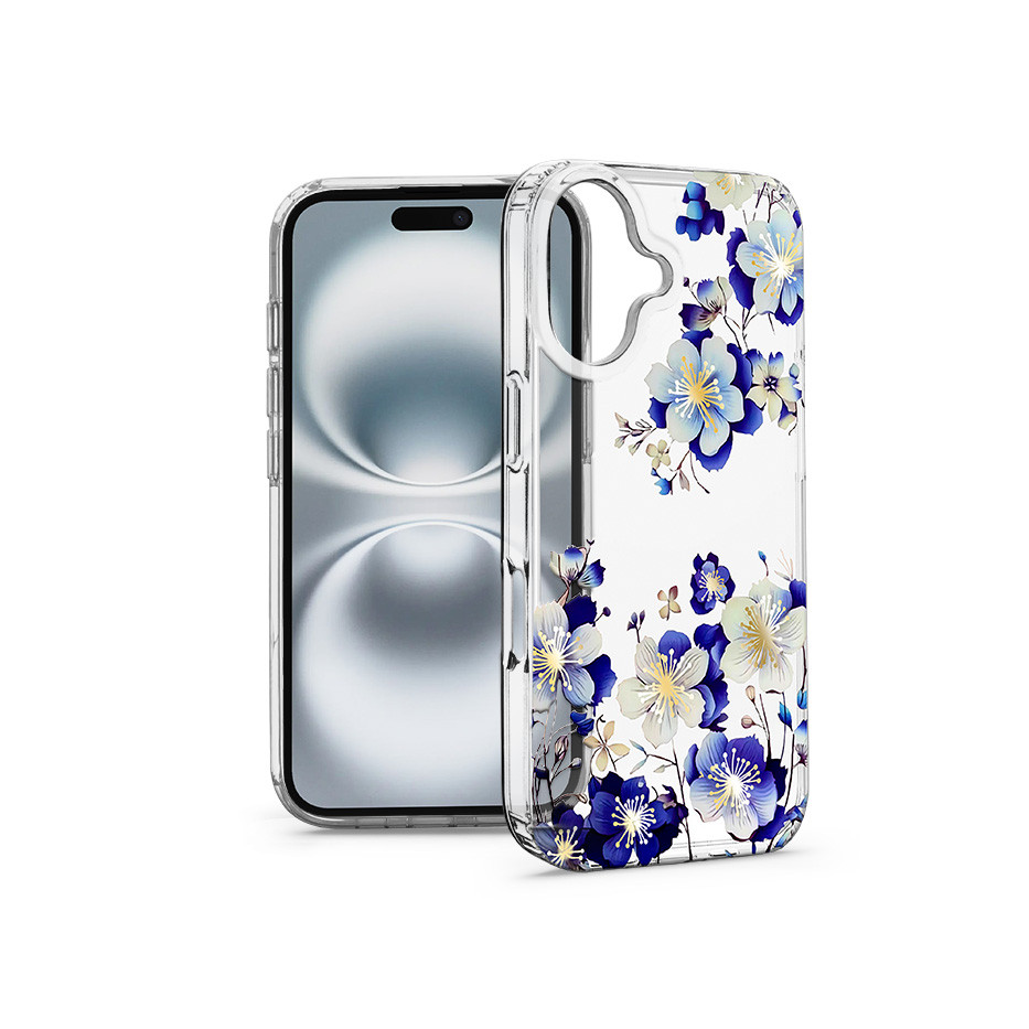 Haffner IMD Floral szilikon tok - Apple iPhone 16 Plus - átlátszó (HF789616)