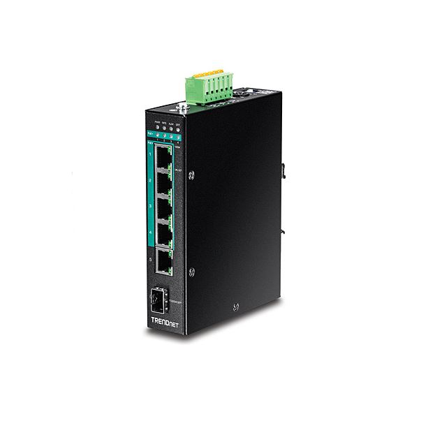 TRENDnet TI-PG541 10/100/1000 Mbps 5 portos PoE+ DIN-Rail Switch (TI-PG541)