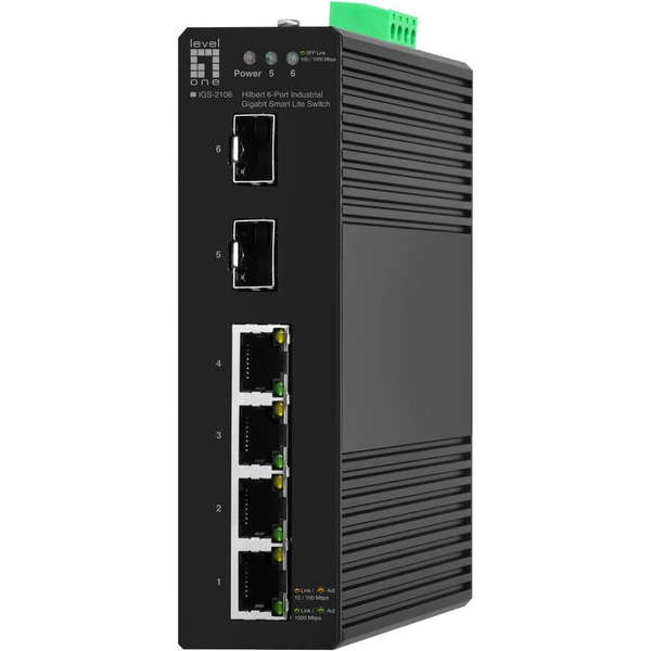 LevelOne IGS-2106 netværksswitch Administreret L2 Gigabit Ethernet (10/100/1000) Sort