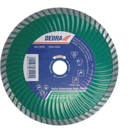  Dedra Tarcza diamentowa Super Turbo do cięcia betonu zbrojonego 125mm (H1143)
