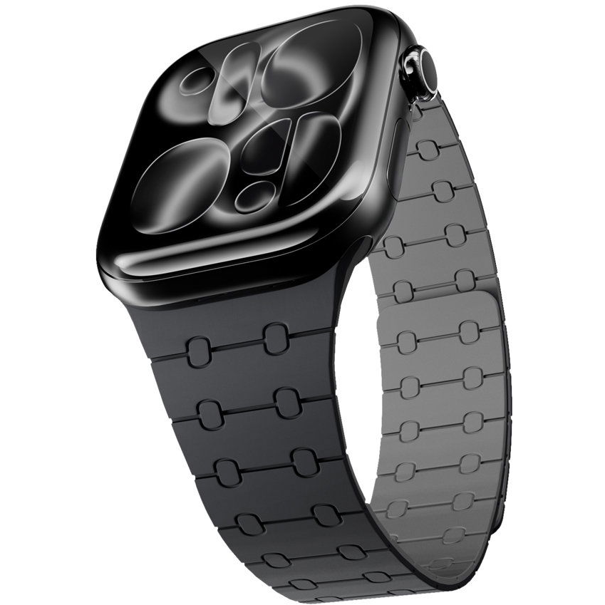 Epico Magnetic+ Silicone Apple Watch SE 40mm/Series 1-9 38/40/41mm szíj, 10-11 42 mm - fekete (63318101300005)