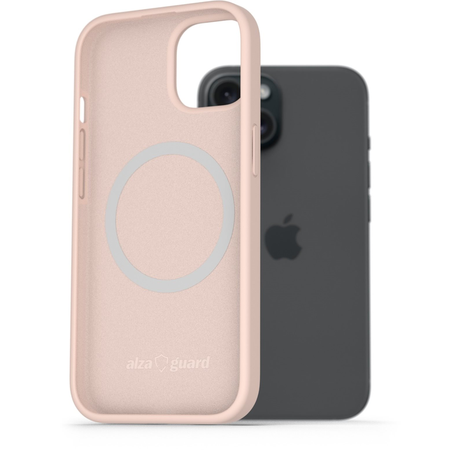 AlzaGuard Silicone Case Compatible with Magsafe iPhone 15 rózsaszín tok (AGD-PCMS19P)