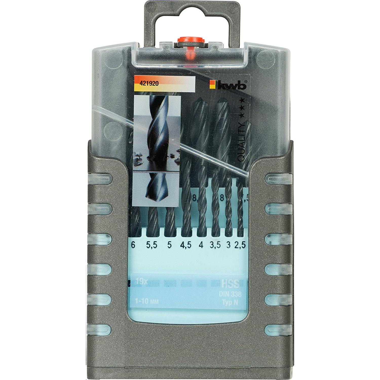 KWB HSS hengeres spirálfúró készlet, 19 db-os (421920) (421920)