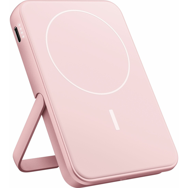 Преносим зарядно устройство Hama Fresh 'n Rebel Magnetic с капацитет 5000 mAh в цвят пастелно розово