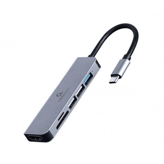Gembird Multi Port Adapter USB Type C 6in1 USB hub szürke (A-CM-COMBO6-02)
