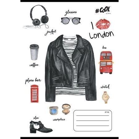 Cool by Victoria tűzött füzet A5, kockás, 32 lap Boho fashion (ISVFC67) (ISVFC67)
