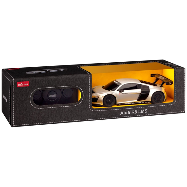 SILVER AUDI R8 REMOTE CONTROL CAR WITH 1 TO 24 SCALE