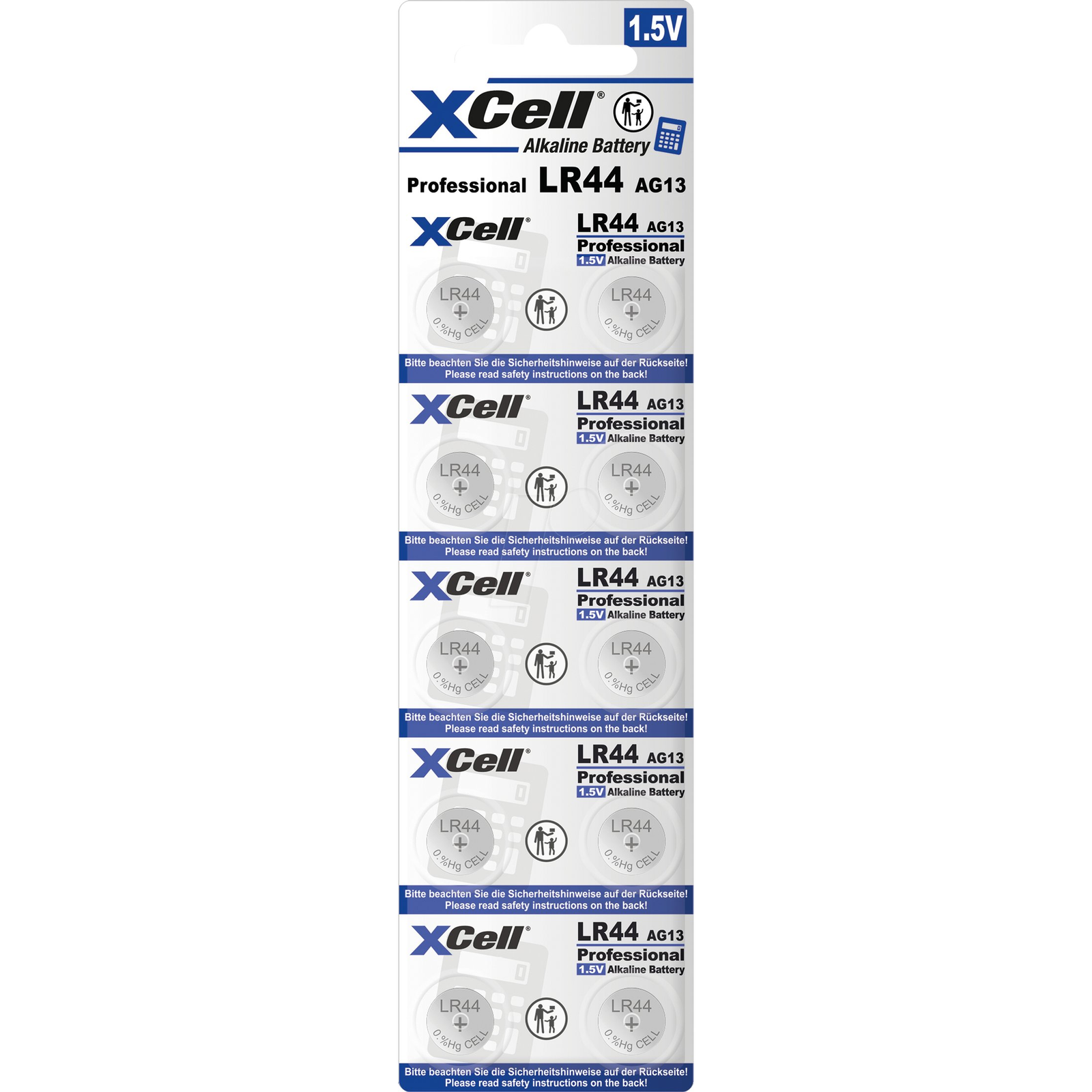 XCell Gombelem LR 44 1.5 V 10 db Alkáli mangán (149309)