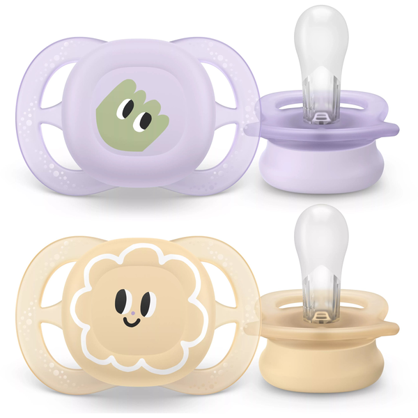 Philips AVENT SCF075/13 ciuccio per bambino Ciuccio classico Ortodontico Silicone Beige, Lillà